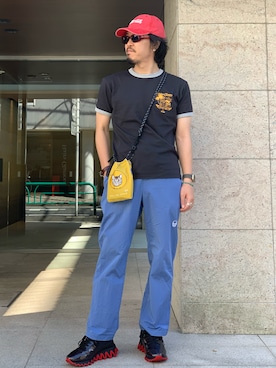 「Lucien Pellat-Finet（ルシアンペラフィネ）のアイテム（パンツ）」を使った、JohnnyTさん（メンズ・171cm）の夏コーディネート