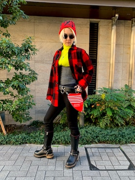 「WOOLRICH（ウールリッチ）のアイテム（その他アウター）」を使った、JohnnyTさん（レディース・161cm）の冬コーディネート
