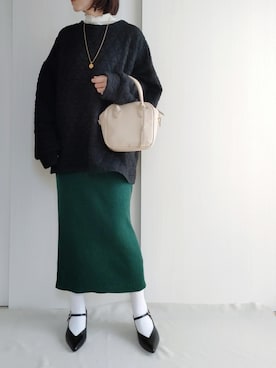 「ほめられ本命コーデ」｜「アイテム（パンプス）」を使った、hibi00さん（レディース・160cm）の冬コーディネート