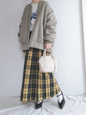「甘辛mix」｜「アイテム（MA-1）」を使った、hibi00さん（レディース・160cm）の冬コーディネート