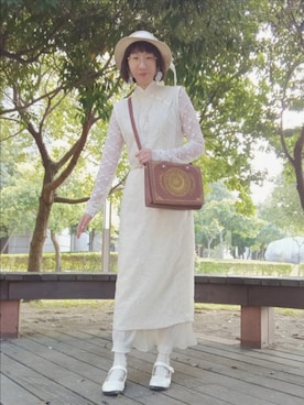 「古着」｜「アイテム（ワンピース/ドレス）」を使った、杜凌 🇹🇼さん（レディース・156cm）の夏コーディネート