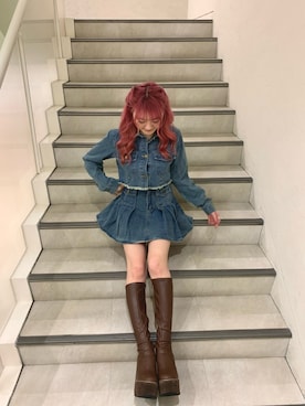 「新作」｜「アイテム（デニムジャケット）」を使った、yumikaさん（レディース・154cm）の秋コーディネート