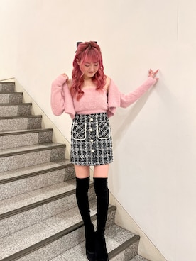 「ラメ」｜「アイテム（アンサンブル）」を使った、yumikaさん（レディース・154cm）の冬コーディネート