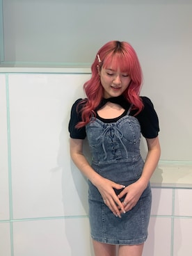 「韓国コーデ」｜「アイテム（その他トップス）」を使った、yumikaさん（レディース・154cm）の夏コーディネート