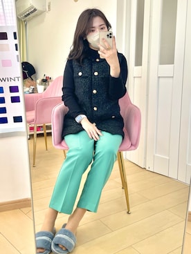 「JUSGLITTY（ジャスグリッティー）のアイテム（その他アウター）」を使った、megumi27colorさん（レディース・157cm）の冬コーディネート