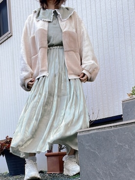 「merry jenny（メリージェニー）のアイテム（ブルゾン）」を使った、umimatsuさん（レディース・153cm）の秋コーディネート