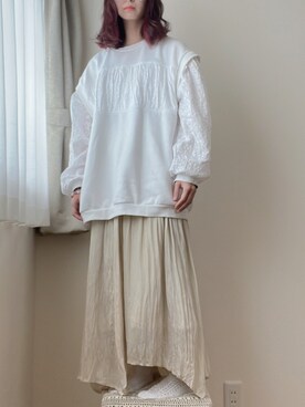 「merry jenny（メリージェニー）のアイテム（スウェット）」を使った、umimatsuさん（レディース・153cm）の冬コーディネート