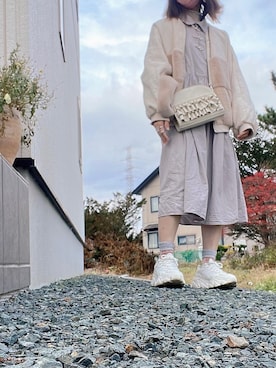 「merry jenny（メリージェニー）のアイテム（ブルゾン）」を使った、umimatsuさん（レディース・153cm）の秋コーディネート