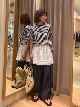「ペーパーバッグ」｜そらさん（レディース・160cm）の夏コーディネート