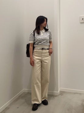 「ケーブルニット」｜そらさん（レディース・160cm）の春コーディネート