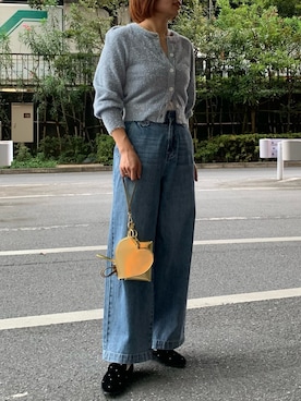 「ブルーニット」｜「アイテム（アクセサリー）」を使った、そらさん（レディース・160cm）の秋コーディネート