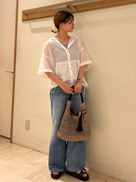 「ペーパーバッグ」｜そらさん（レディース・160cm）の夏コーディネート