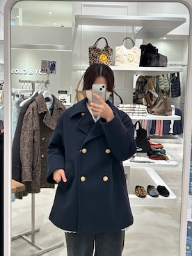 「アイテム（ピーコート）」を使った、そらさん（レディース・160cm）の冬コーディネート