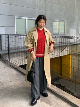 「秋冬」｜「アイテム（トレンチコート）」を使った、そらさん（レディース・160cm）の秋コーディネート