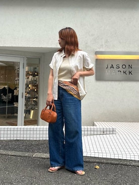 「半袖シャツ」｜「アイテム（財布/小物）」を使った、そらさん（レディース・160cm）の夏コーディネート