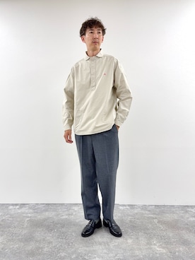 「DANTON（ダントン）のアイテム」を使った、Nicolas Tanakaさん（メンズ・181cm）の夏コーディネート