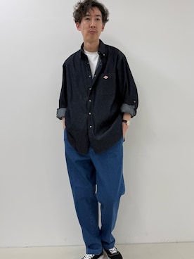 「DANTON（ダントン）のアイテム（トップス）」を使った、Nicolas Tanakaさん（メンズ・181cm）の春コーディネート