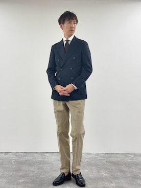 「アイテム（テーラードジャケット）」を使った、Nicolas Tanakaさん（メンズ・181cm）の秋コーディネート