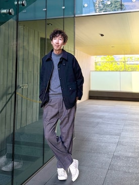 「アイテム（ブルゾン）」を使った、Nicolas Tanakaさん（メンズ・181cm）の秋コーディネート