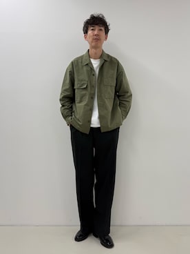 「アイテム（ローファー）」を使った、Nicolas Tanakaさん（メンズ・181cm）の秋コーディネート