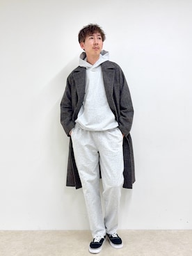 「NOLLEY’S（ノーリーズ）の《ビジカジ対応》シングルチェスターコート 26AW（チェスターコート、ブラウン系）」を使った、Nicolas Tanakaさん（メンズ・181cm）の秋コーディネート