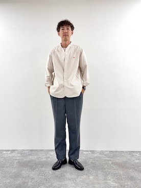 「DANTON（ダントン）のアイテム」を使った、Nicolas Tanakaさん（メンズ・181cm）の夏コーディネート