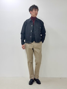 「アイテム（ダウンベスト）」を使った、Nicolas Tanakaさん（メンズ・181cm）の秋コーディネート