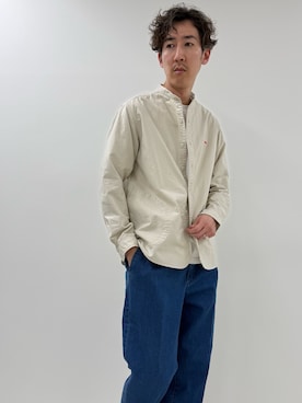 「DANTON（ダントン）のアイテム（トップス）」を使った、Nicolas Tanakaさん（メンズ・181cm）の春コーディネート