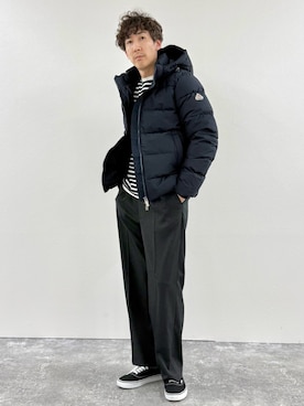 「アイテム（ダウンジャケット/コート）」を使った、Nicolas Tanakaさん（メンズ・181cm）の秋コーディネート