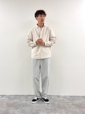 「DANTON（ダントン）のアイテム」を使った、Nicolas Tanakaさん（メンズ・181cm）の夏コーディネート
