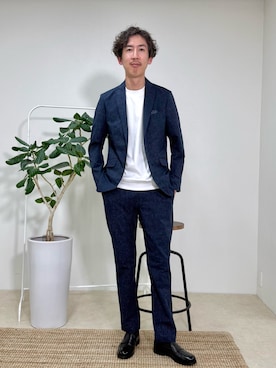 「NOLLEY’S（ノーリーズ）のアイテム」を使った、Nicolas Tanakaさん（メンズ・181cm）の春コーディネート