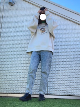 「マムジーンズ」｜na ☺︎ さん（レディース・162cm）の冬コーディネート