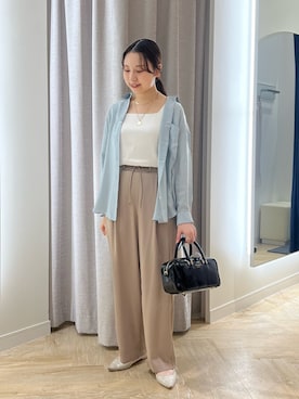 「アイテム（タンクトップ）」を使った、とーこさん（レディース・152cm）の秋コーディネート