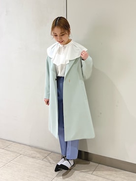 「春カラー」｜「アイテム（その他アウター）」を使った、とーこさん（レディース・152cm）の冬コーディネート