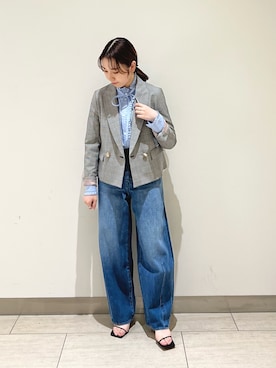 「カーブデニム」｜とーこさん（レディース・152cm）の秋コーディネート