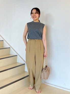 「ノースリーブニット」｜とーこさん（レディース・152cm）の夏コーディネート