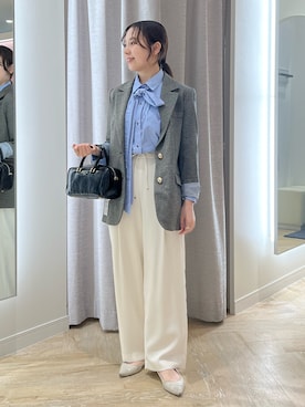 「ボウタイシャツ」｜とーこさん（レディース・152cm）の秋コーディネート