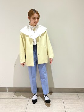 「アイテム（その他アウター、イエロー系）」を使った、とーこさん（レディース・152cm）の冬コーディネート