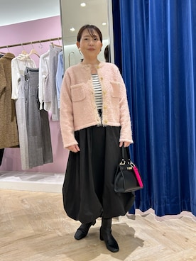 「NOLLEY’S Sophi（ノーリーズソフィ）のアイテム（ワンピース/ドレス）」を使った、sachirinさん（レディース・153cm）の冬コーディネート