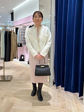「NOLLEY’S Sophi（ノーリーズソフィ）のアイテム（ワンピース/ドレス）」を使った、sachirinさん（レディース・153cm）の冬コーディネート