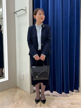 「NOLLEY’S Sophi（ノーリーズソフィ）のアイテム（ノーカラージャケット）」を使った、sachirinさん（レディース・153cm）の冬コーディネート