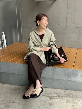 「カーキシャツ」｜sachirinさん（レディース・153cm）の夏コーディネート
