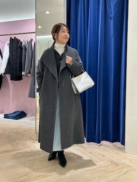 「アイテム（その他アウター、グレー系）」を使った、sachirinさん（レディース・153cm）の秋コーディネート
