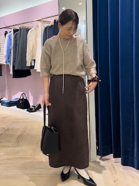 「アイテム（シュシュ）」を使った、sachirinさん（レディース・153cm）の秋コーディネート