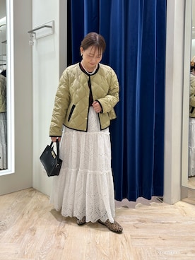 「アイテム（ダウンジャケット/コート）」を使った、sachirinさん（レディース・153cm）の秋コーディネート