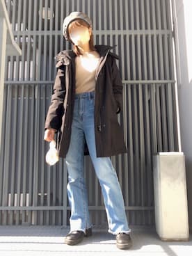 「アイテム（ハンチング/ベレー帽）」を使った、KOMAさん（レディース・156cm）の冬コーディネート