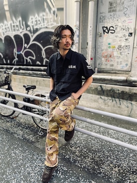 「アメカジスタイル」｜REIJIさん（メンズ・175cm）の春コーディネート