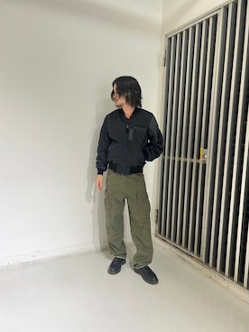 「新作」｜「アイテム（MA-1）」を使った、REIJIさん（メンズ・175cm）の夏コーディネート
