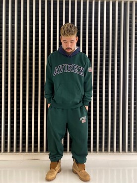 「スウエットパーカー」｜REIJIさん（メンズ・175cm）の冬コーディネート