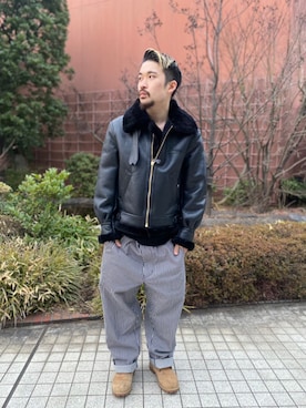 「アイテム（チノパンツ、その他）」を使った、REIJIさん（メンズ・175cm）の冬コーディネート